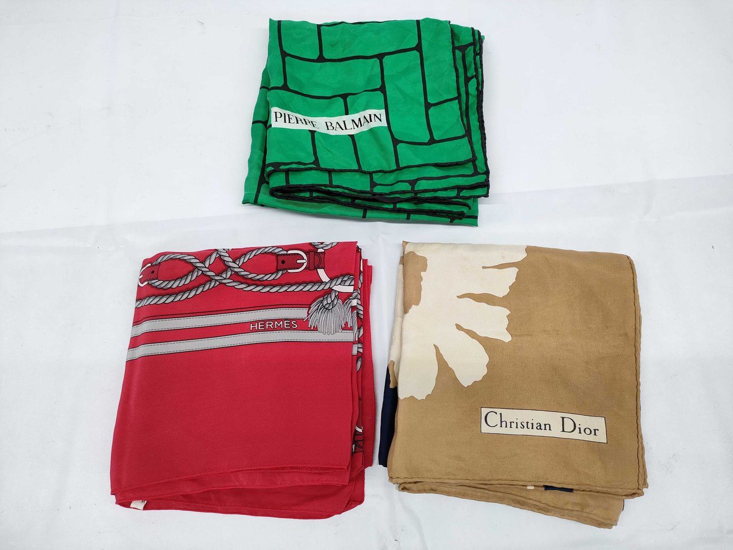 HERMES 80s Vintage Rope Pattern Dior Scarf