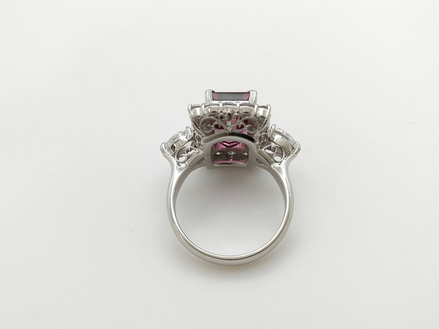 Rubellite 4.37ct D0.91ct/1.13ct PT900 10.3g Ring