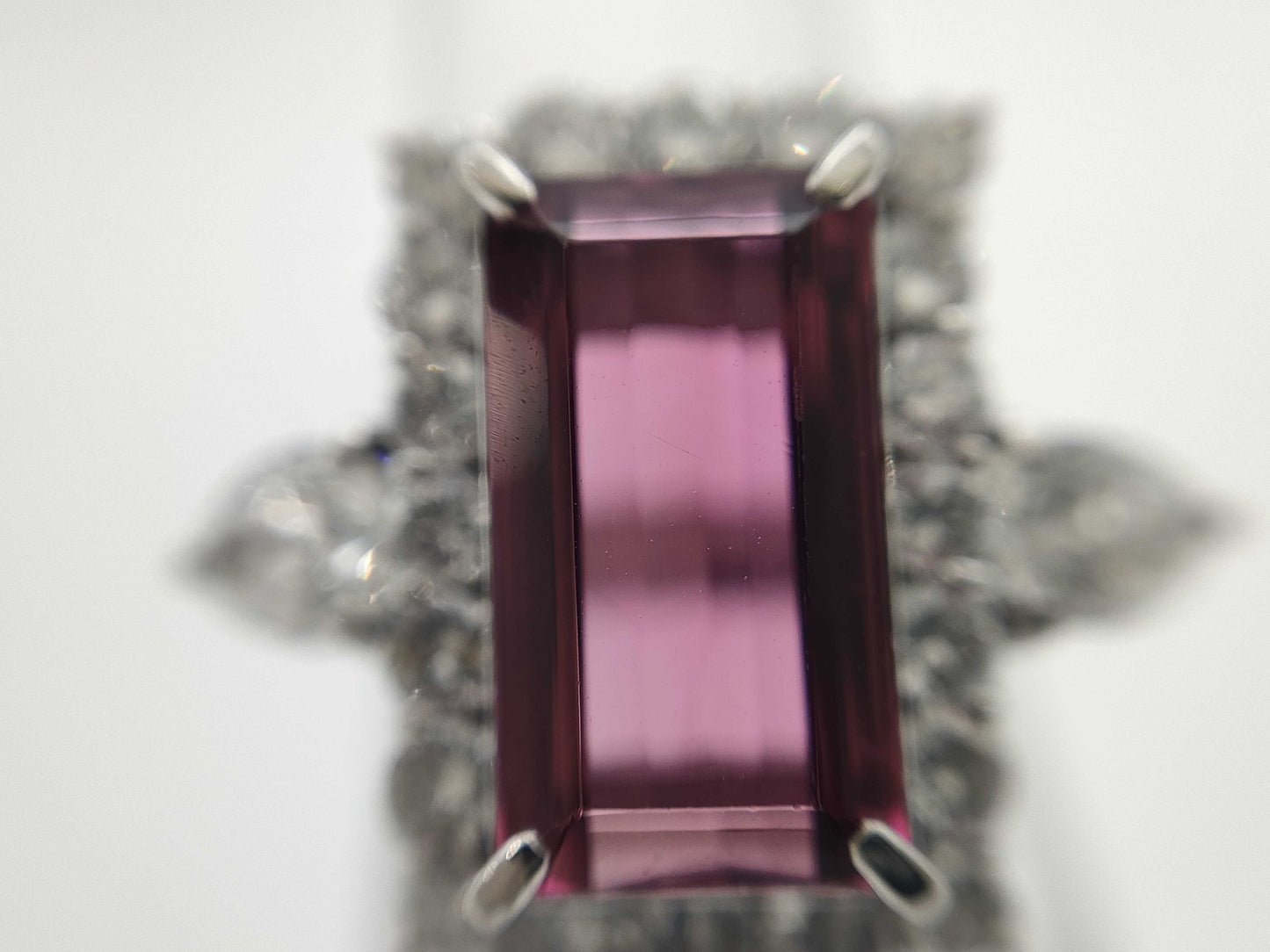 Rubellite 4.37ct D0.91ct/1.13ct PT900 10.3g Ring