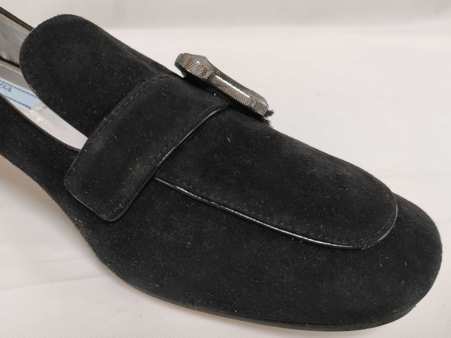 PRADA Suede Beaded Black Mules