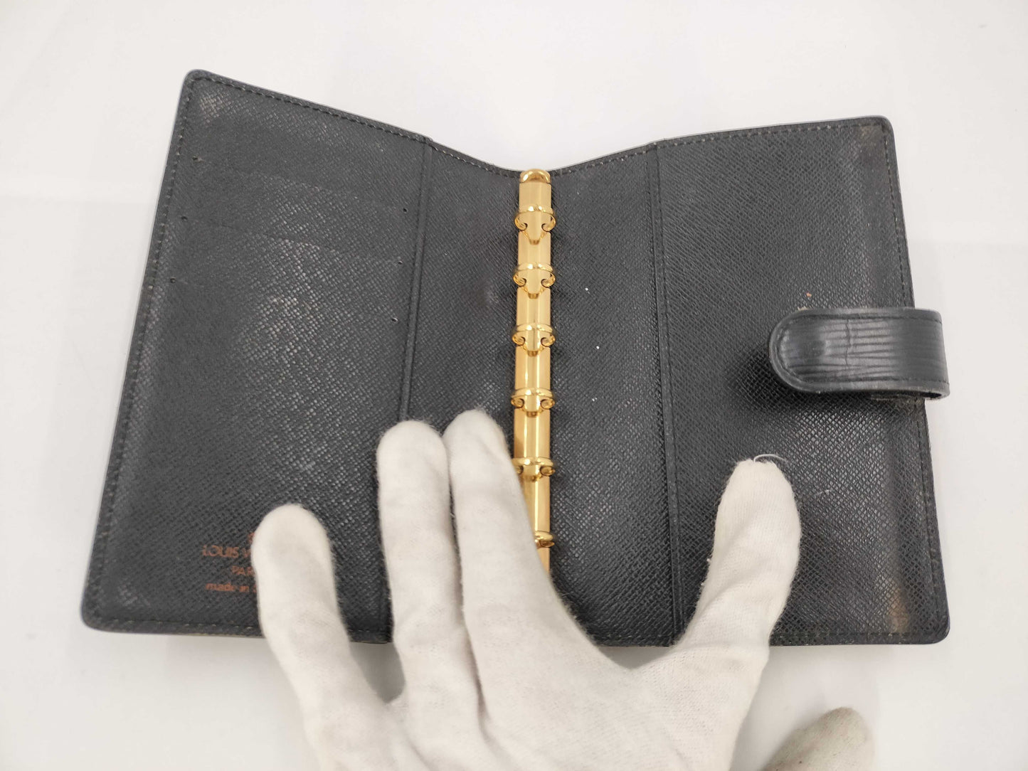 LOUIS VUITTON Epi Agenda PM Noir Notebook Cover