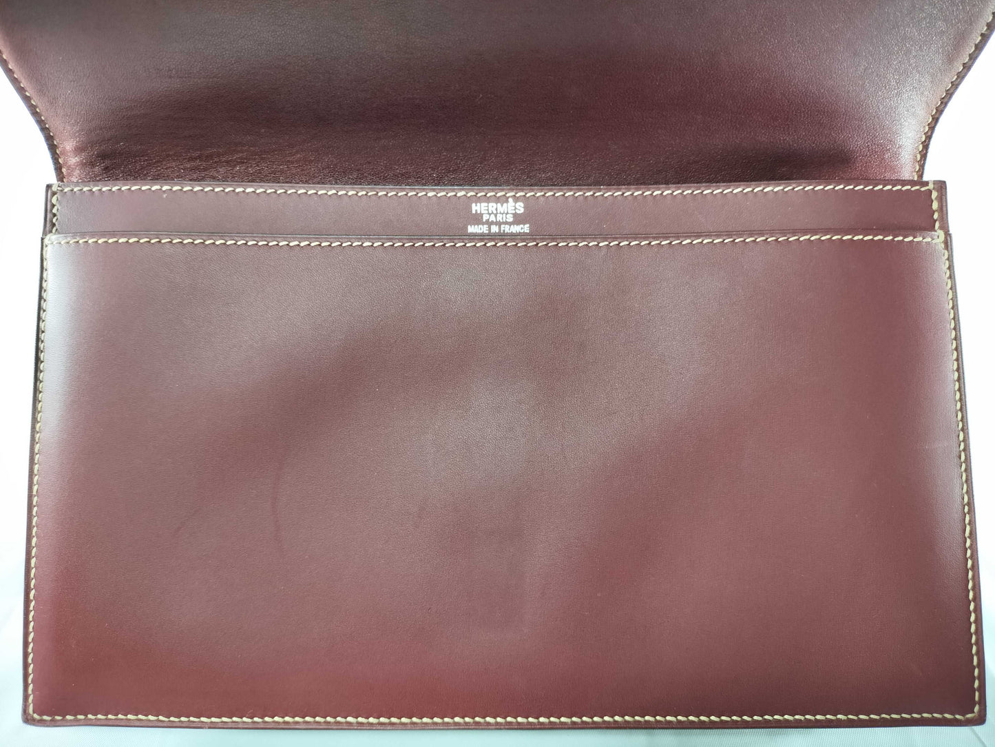 HERMES Valentin Box Calf Liege H D Stamped Shoulder Bag