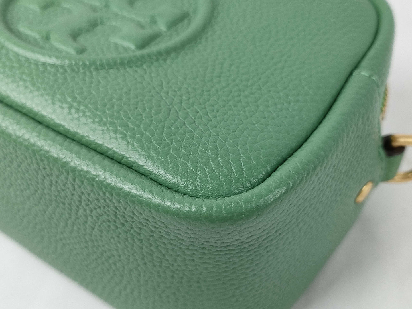 Tory Burch Leather Logo Shoulder Bag Green