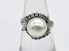 Pearl, diameter approx. 9.2mm, D 0.22ct, Pm900, 6.6g, Ring