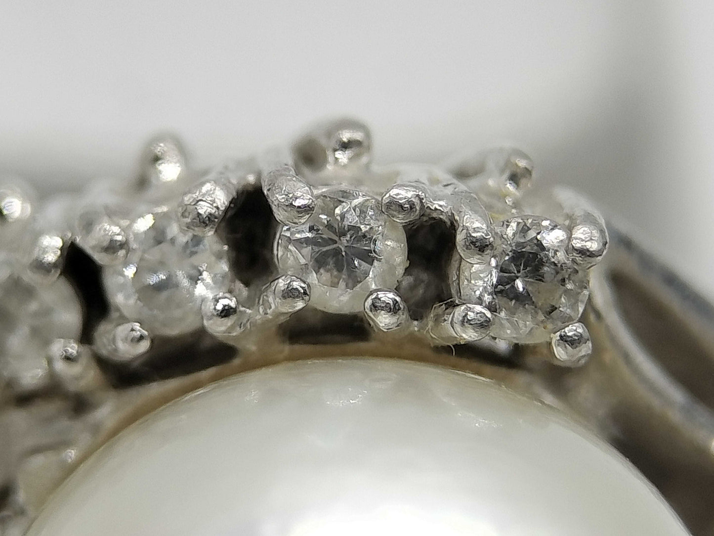Pearl, diameter approx. 9.2mm, D 0.22ct, Pm900, 6.6g, Ring