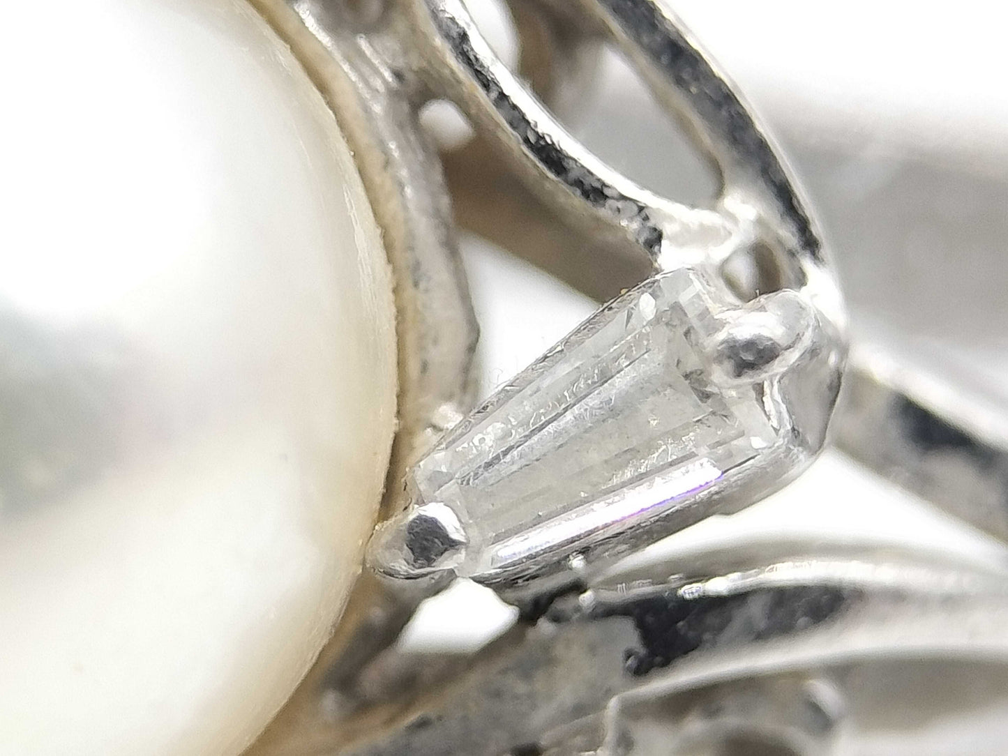 Pearl, diameter approx. 9.2mm, D 0.22ct, Pm900, 6.6g, Ring
