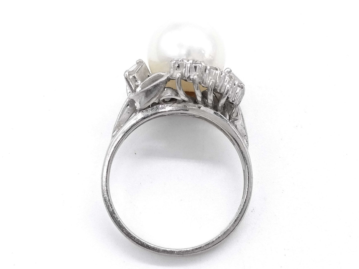 Pearl, diameter approx. 9.2mm, D 0.22ct, Pm900, 6.6g, Ring