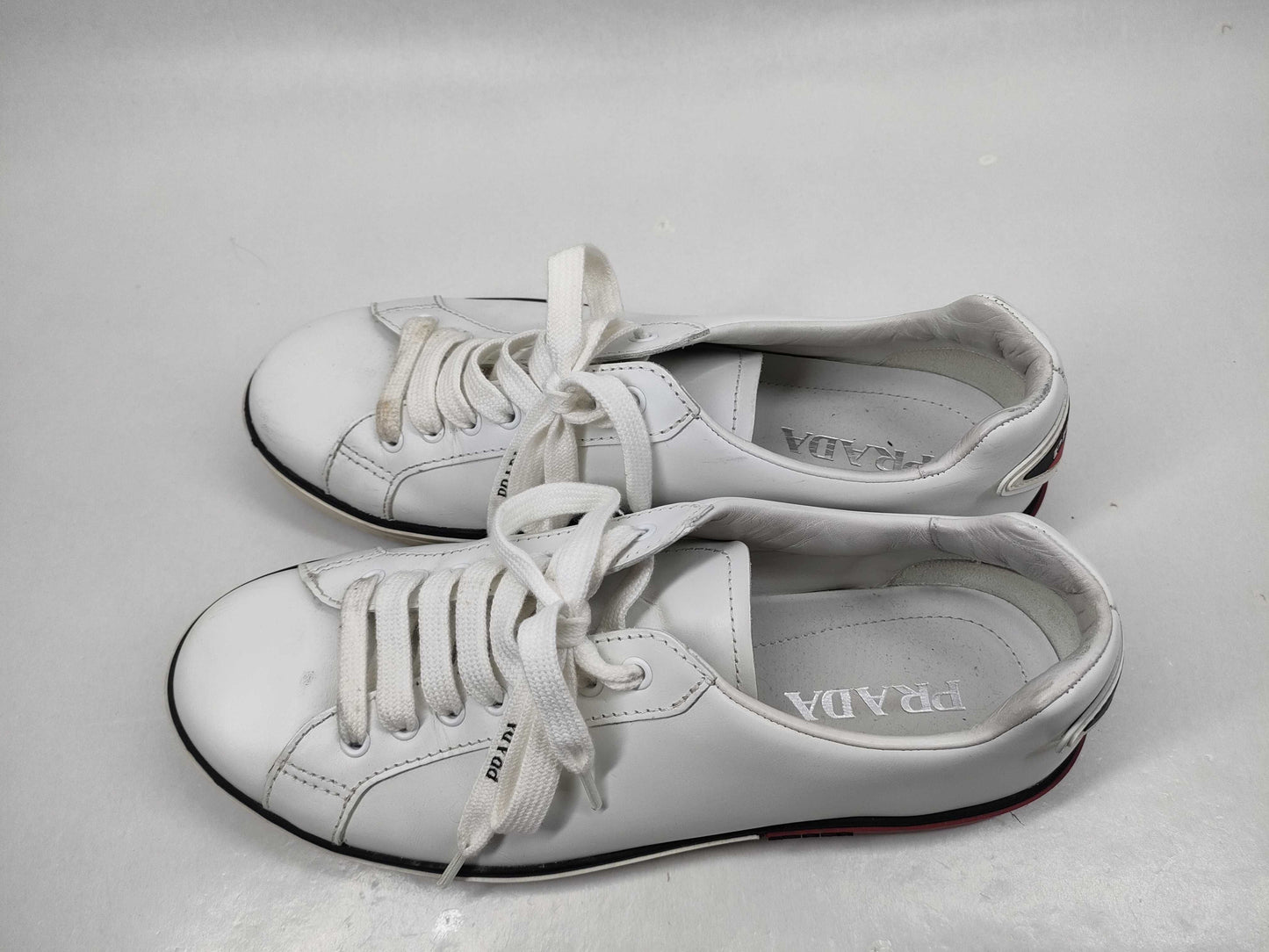 PRADA Men's Leather Logo Sneakers