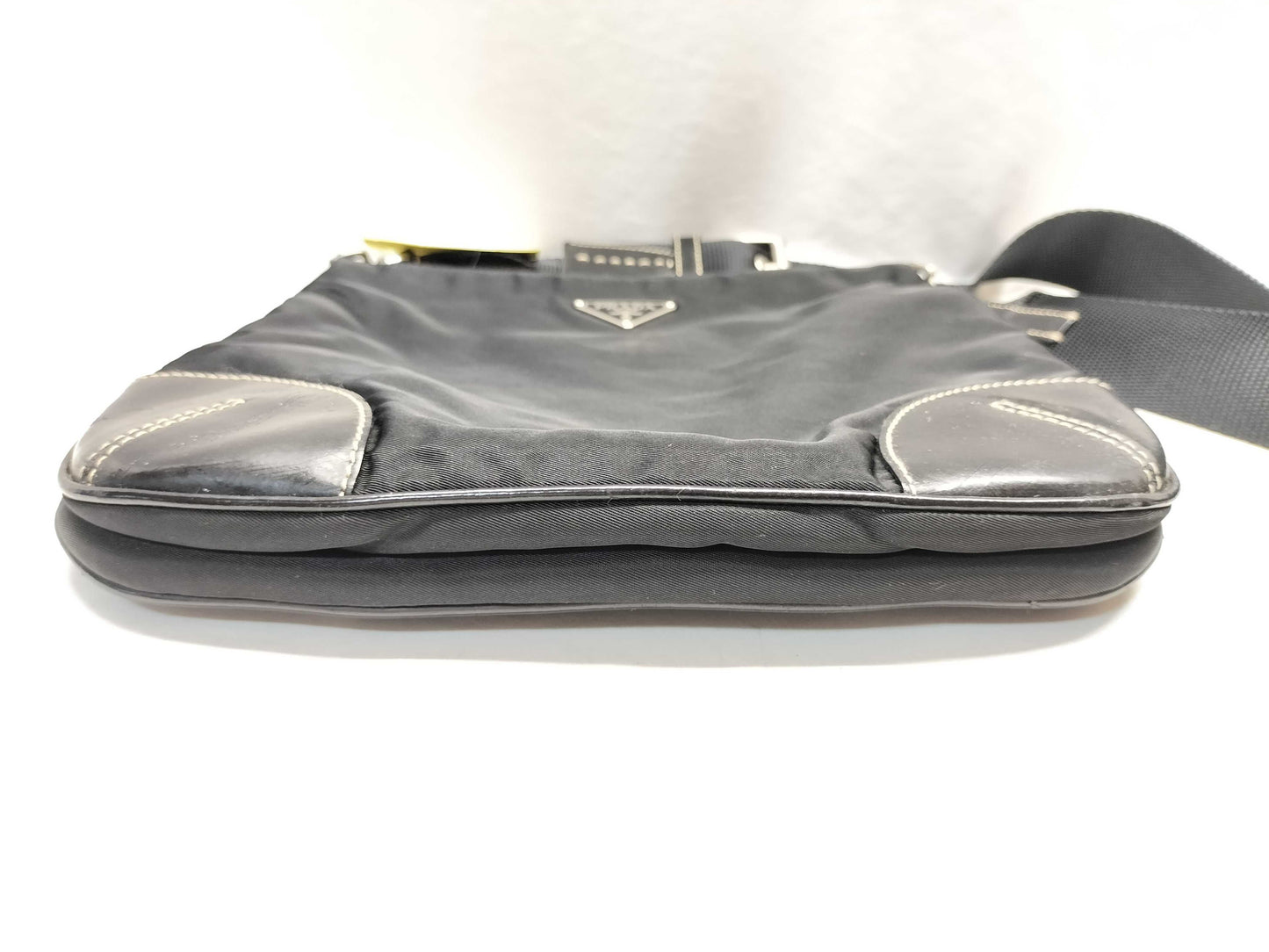 PRADA nylon and leather shoulder bag
