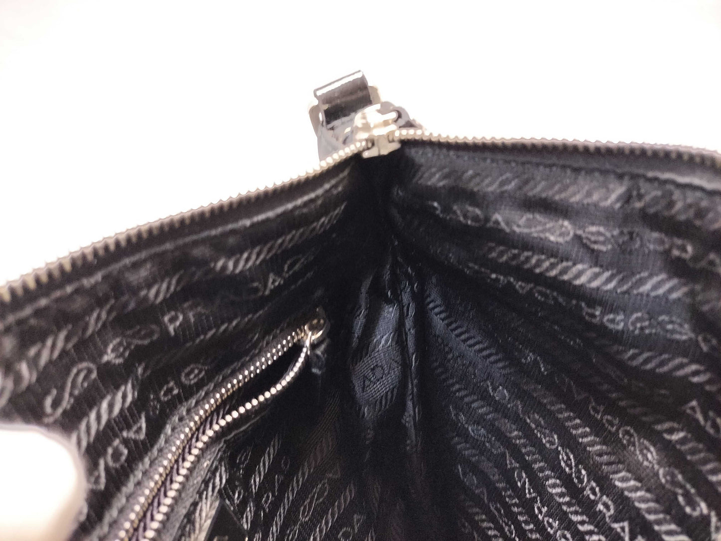 PRADA nylon and leather shoulder bag