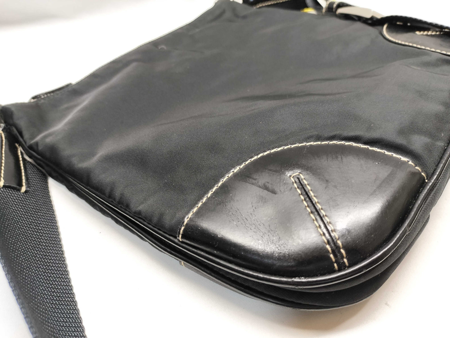 PRADA nylon and leather shoulder bag