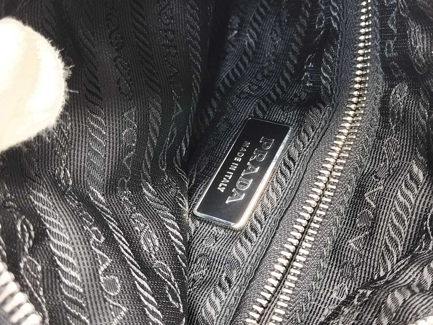 PRADA nylon and leather shoulder bag