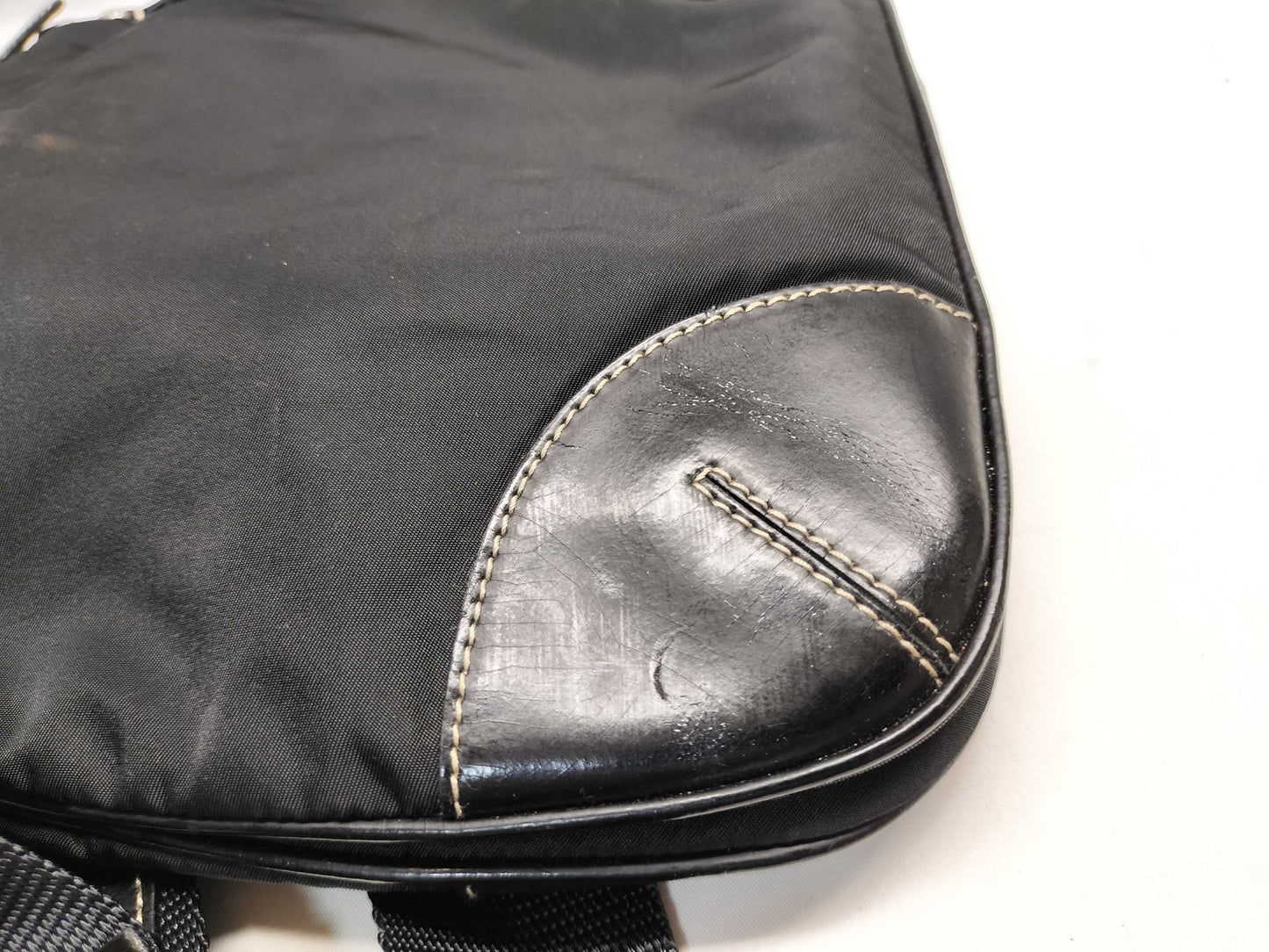 PRADA nylon and leather shoulder bag