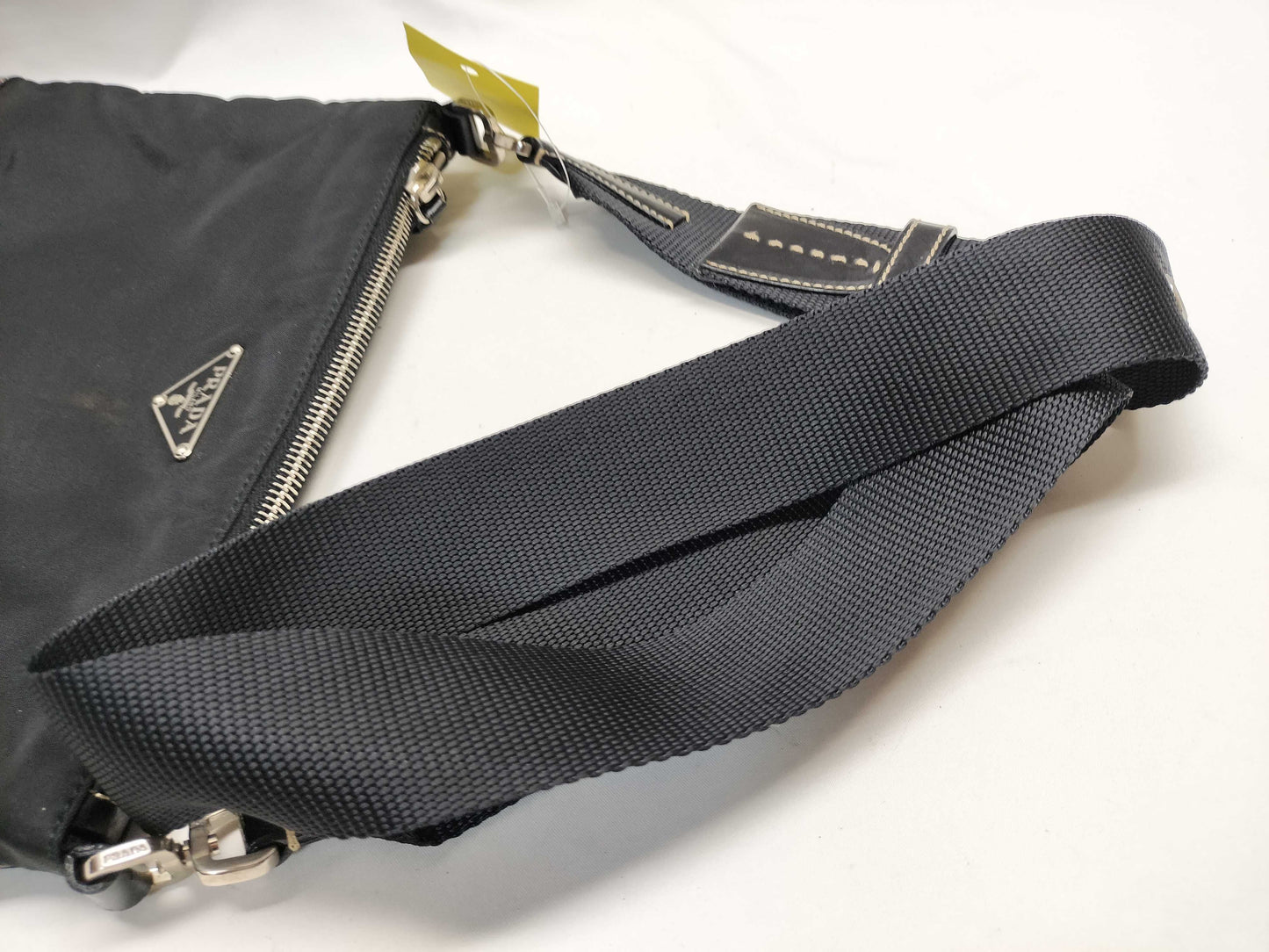PRADA nylon and leather shoulder bag