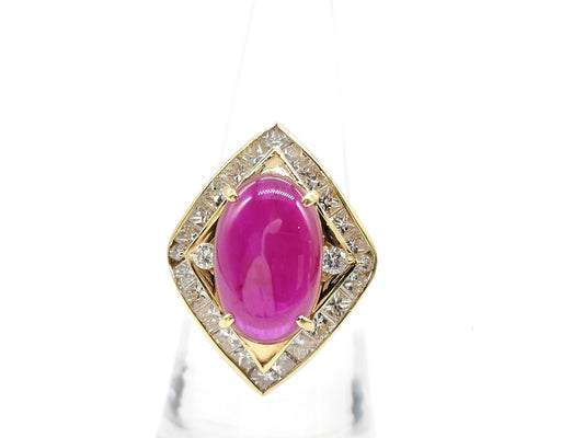 Colored Stone 6.24ct D2.21ct K18 11.7g Ring