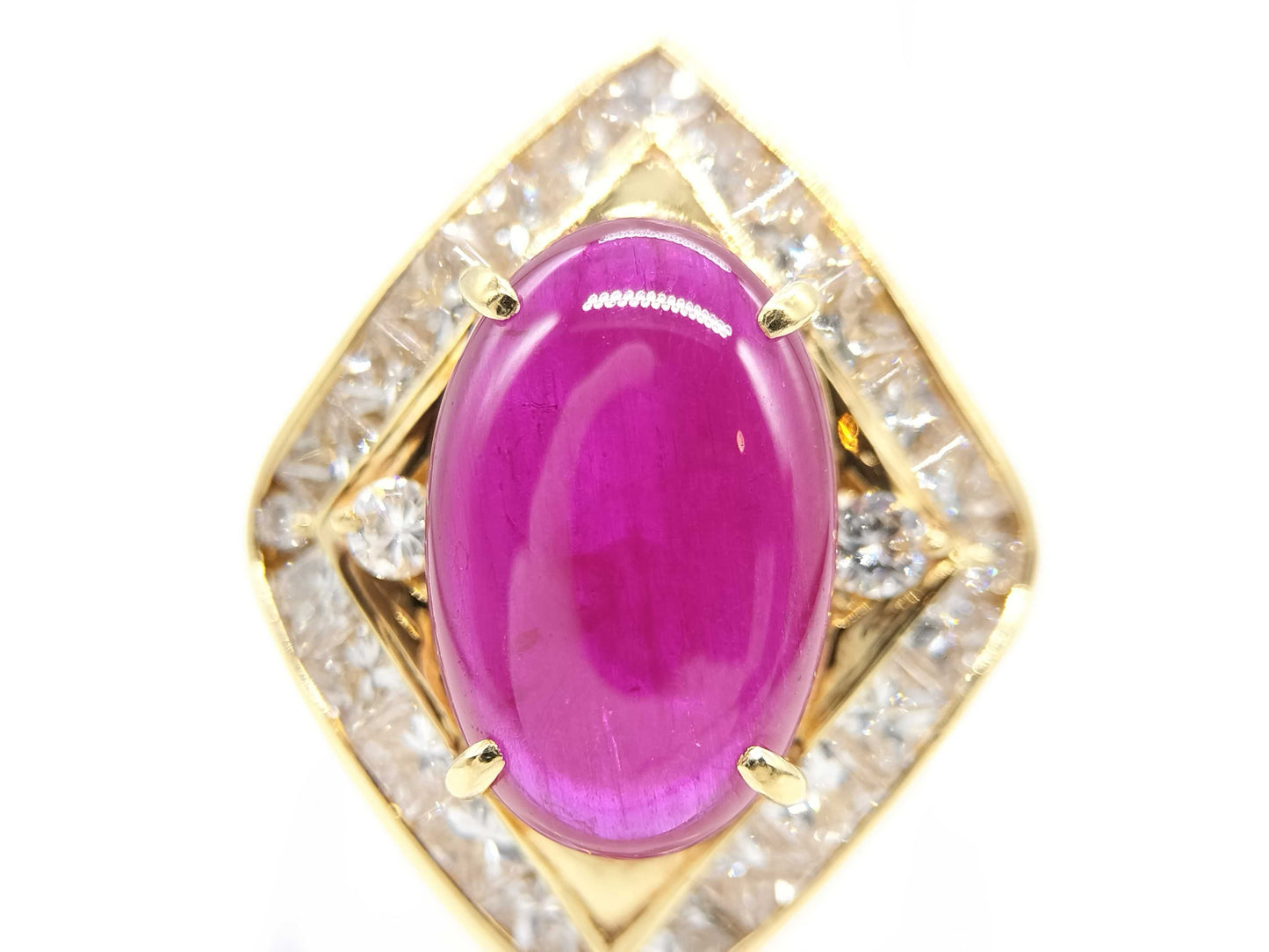 Colored Stone 6.24ct D2.21ct K18 11.7g Ring