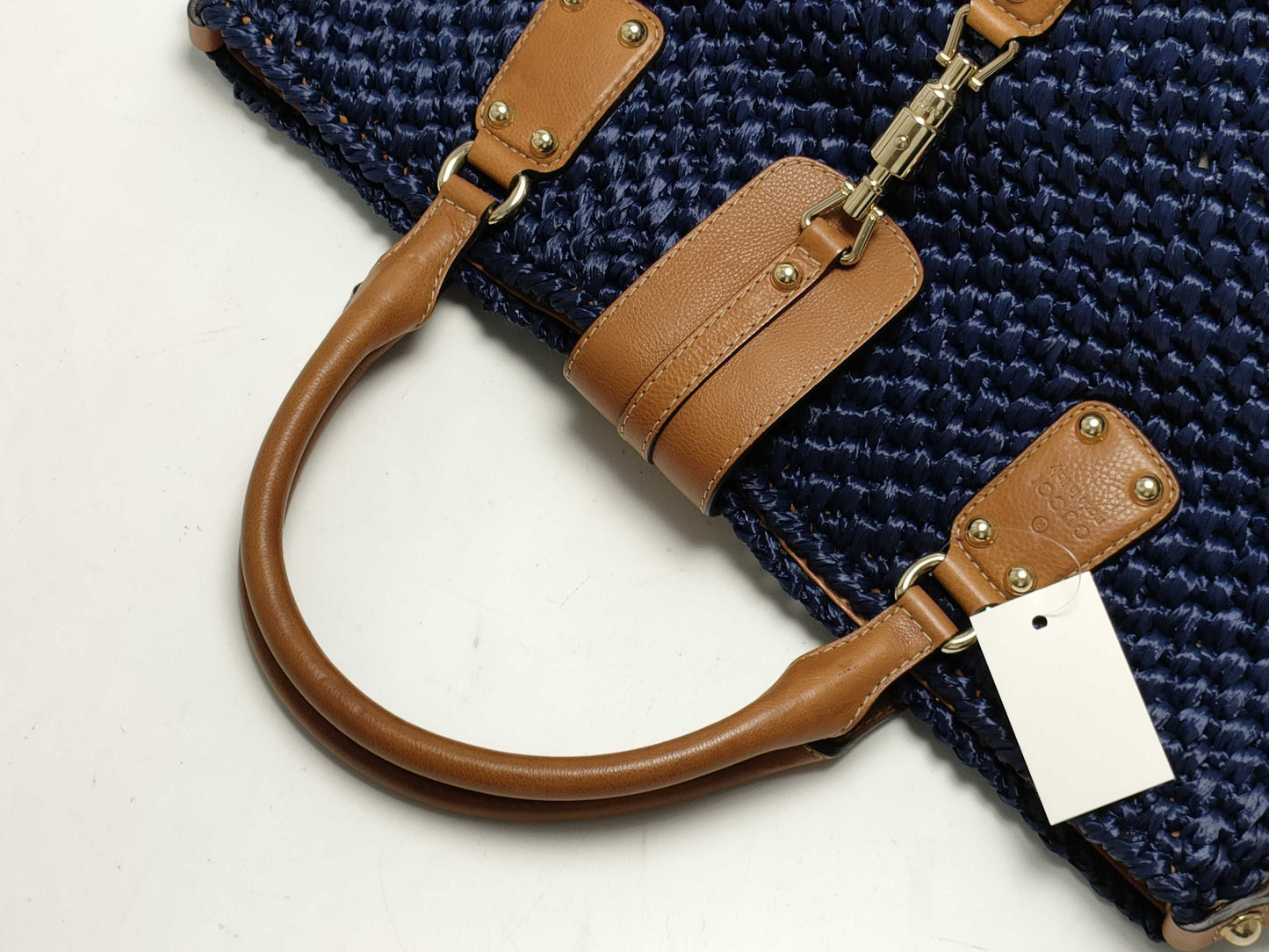 GUCCI Jackie Straw Tote Bag