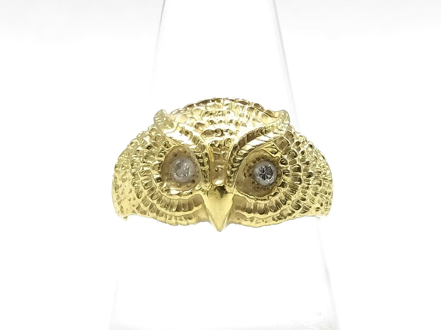 Owl motif D0.10ct K18 4.7g ring