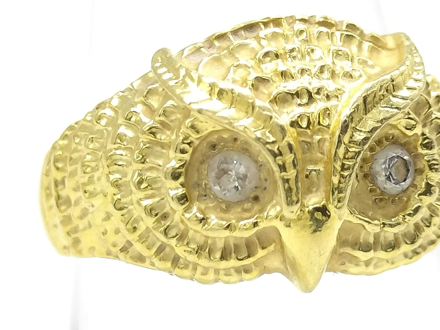 Owl motif D0.10ct K18 4.7g ring