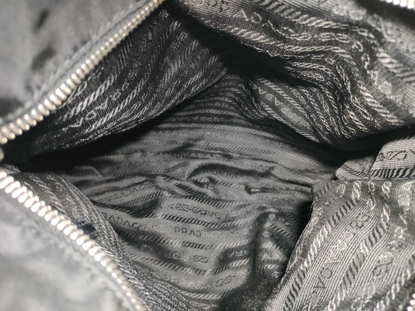 PRADA Nylon Triangle Logo Tote Bag