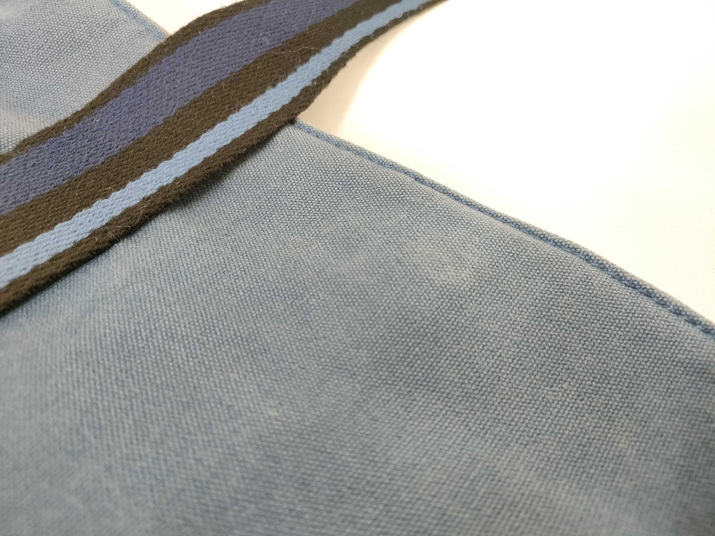 HERMES Troca Troca Horizontal MM Canvas Blue Tote Bag