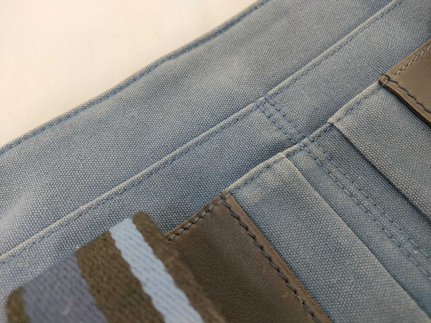 HERMES Troca Troca Horizontal MM Canvas Blue Tote Bag