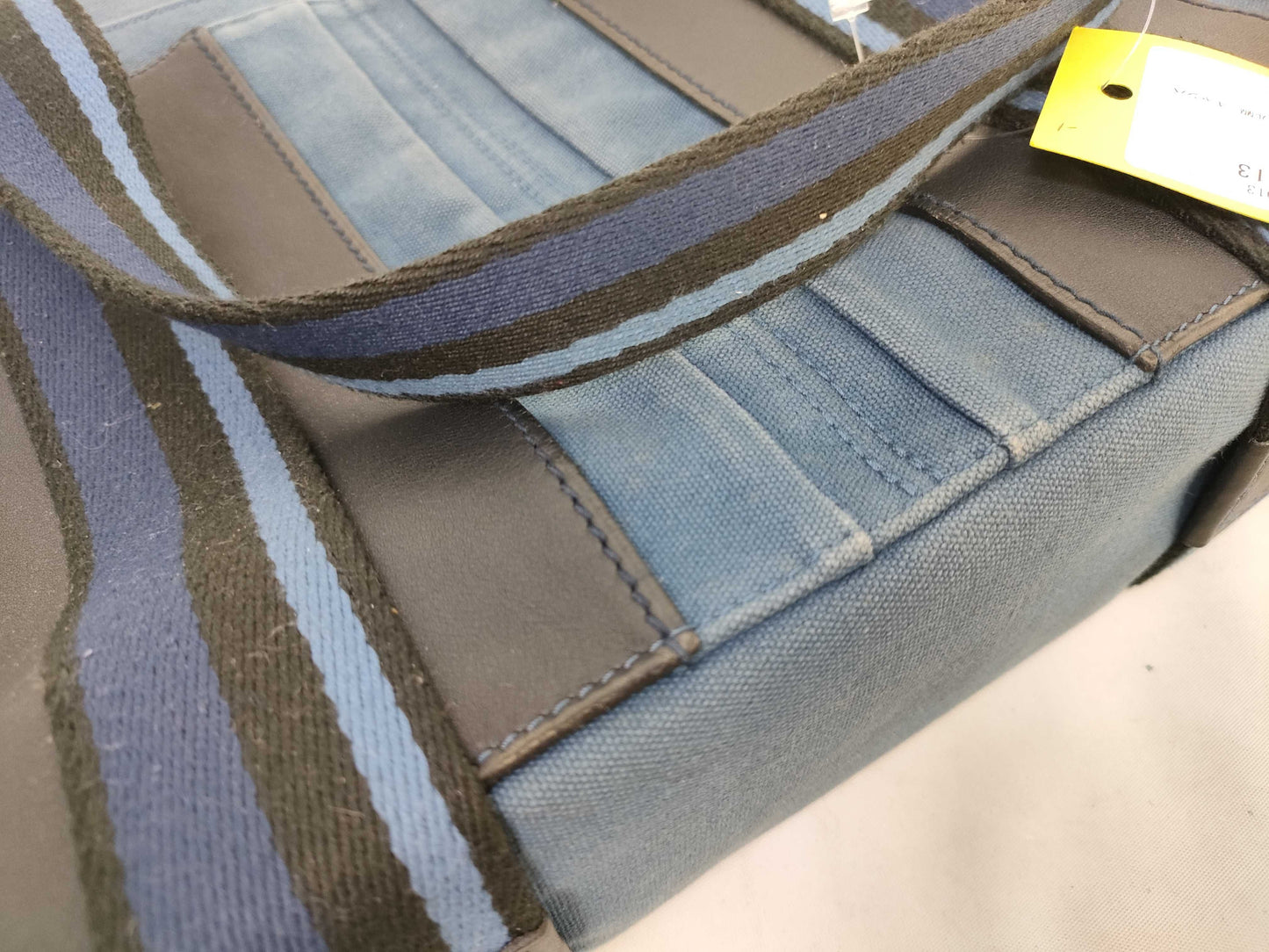 HERMES Troca Troca Horizontal MM Canvas Blue Tote Bag