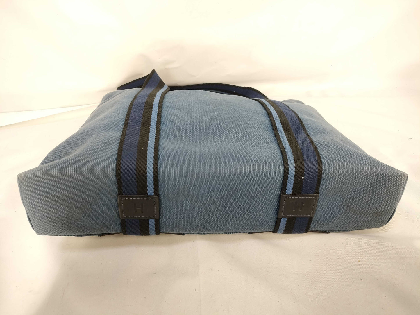 HERMES Troca Troca Horizontal MM Canvas Blue Tote Bag
