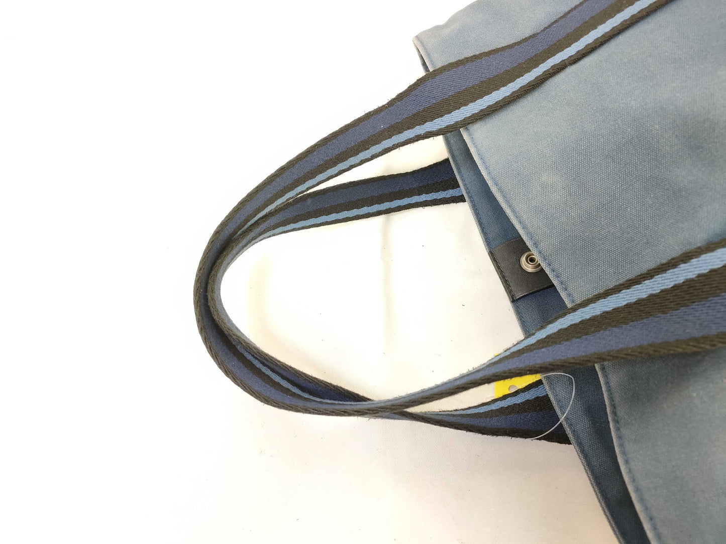 HERMES Troca Troca Horizontal MM Canvas Blue Tote Bag