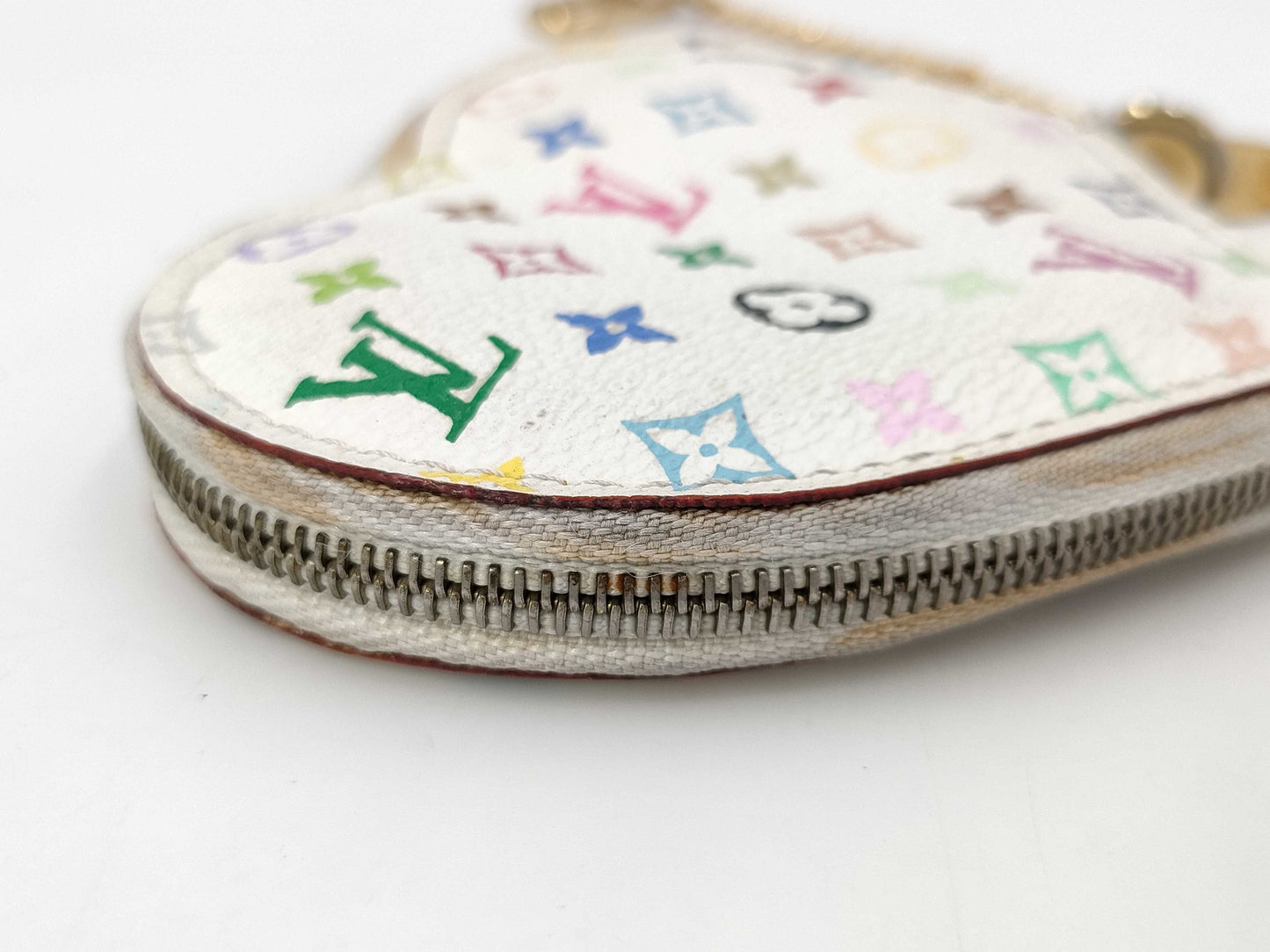 LOUIS VUITTON Heart Coin Case White Coin Case