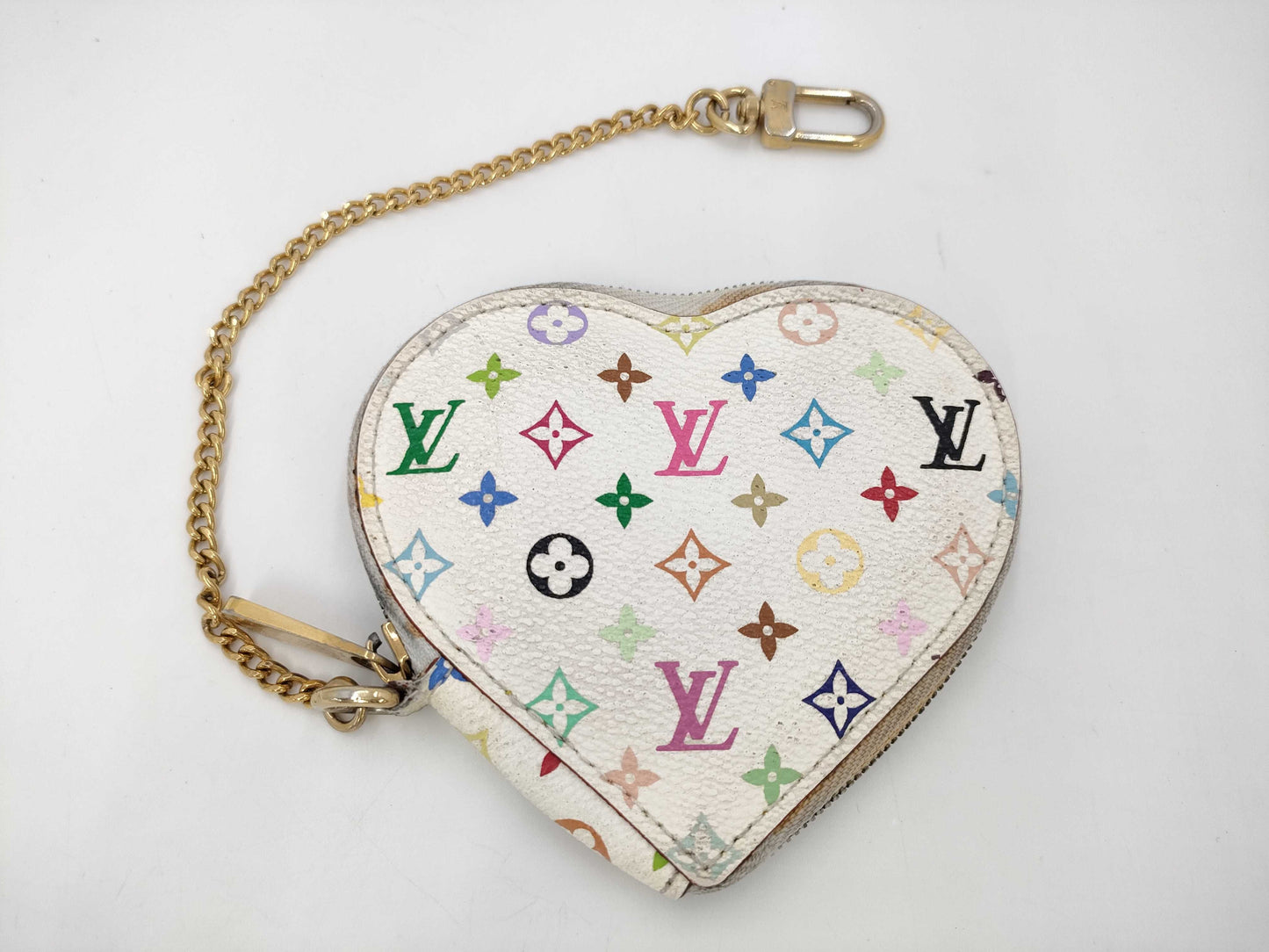 LOUIS VUITTON Heart Coin Case White Coin Case