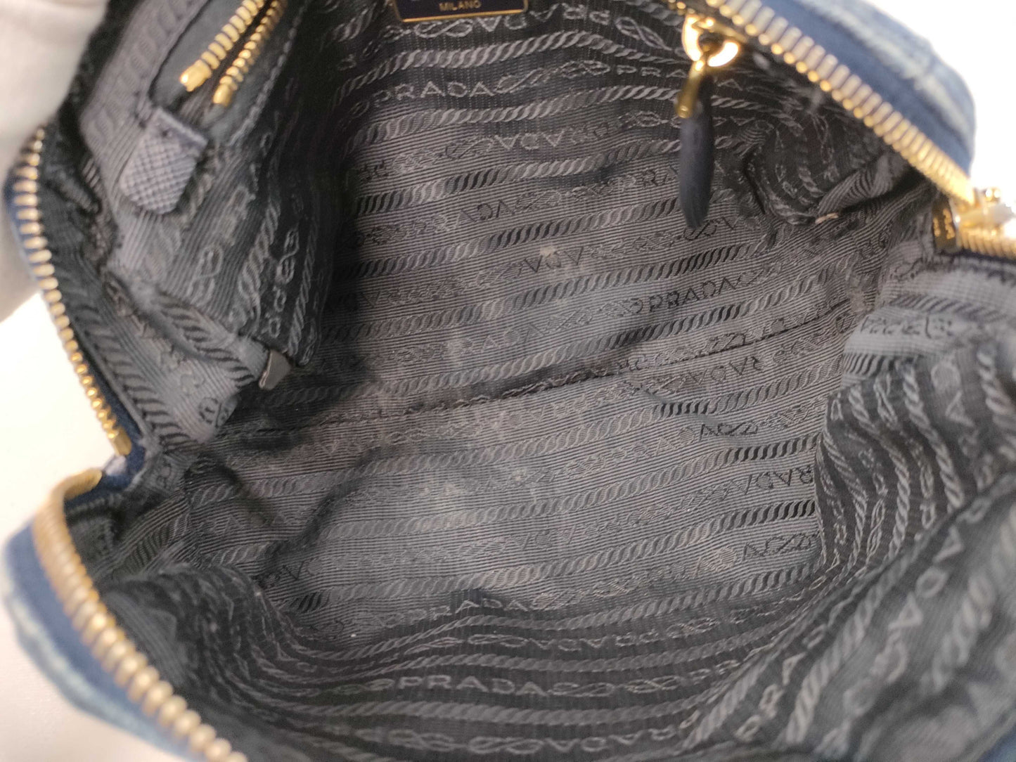 PRADA denim pouch pouch