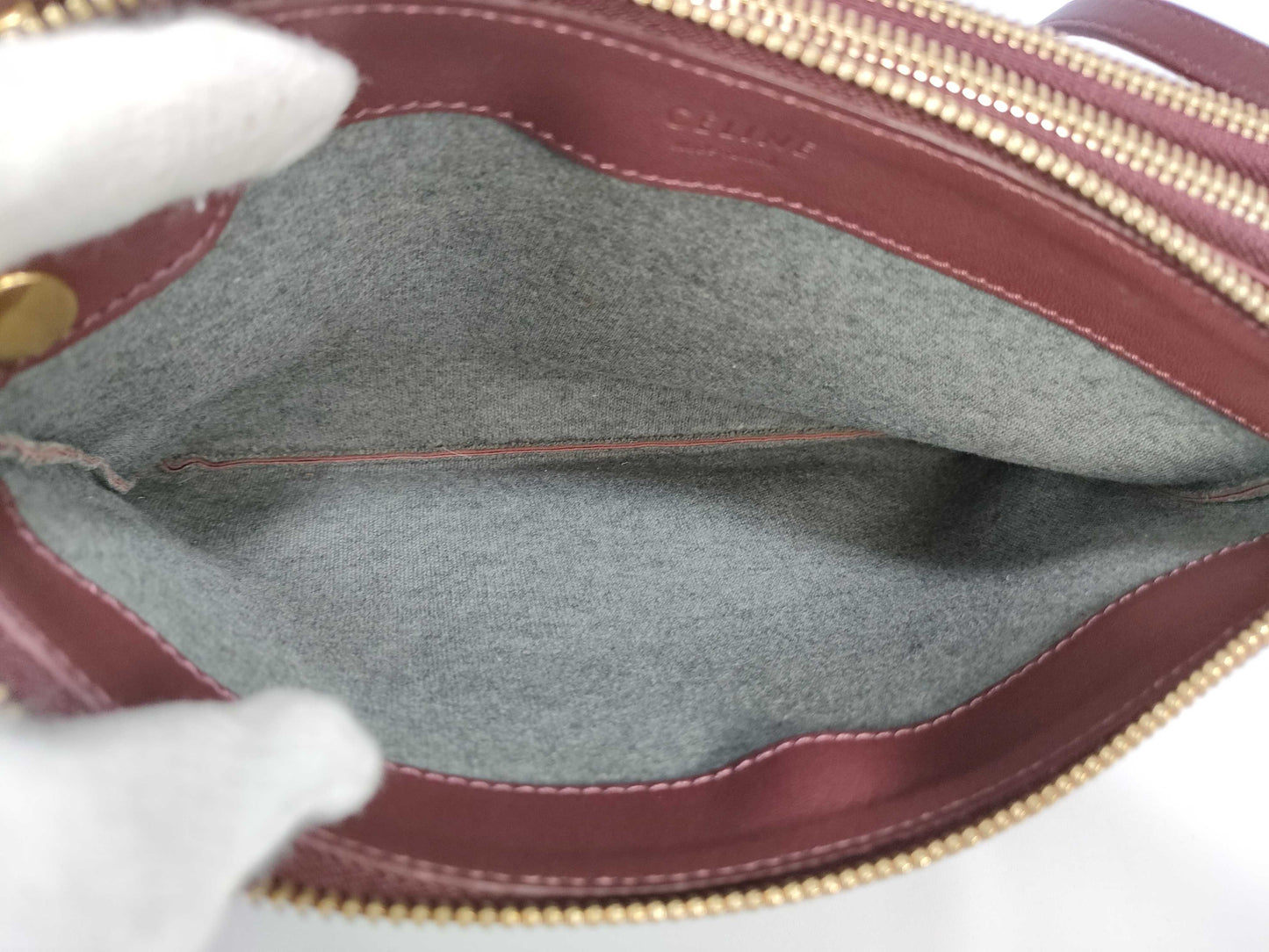 CELINE Lambskin Shoulder Bag