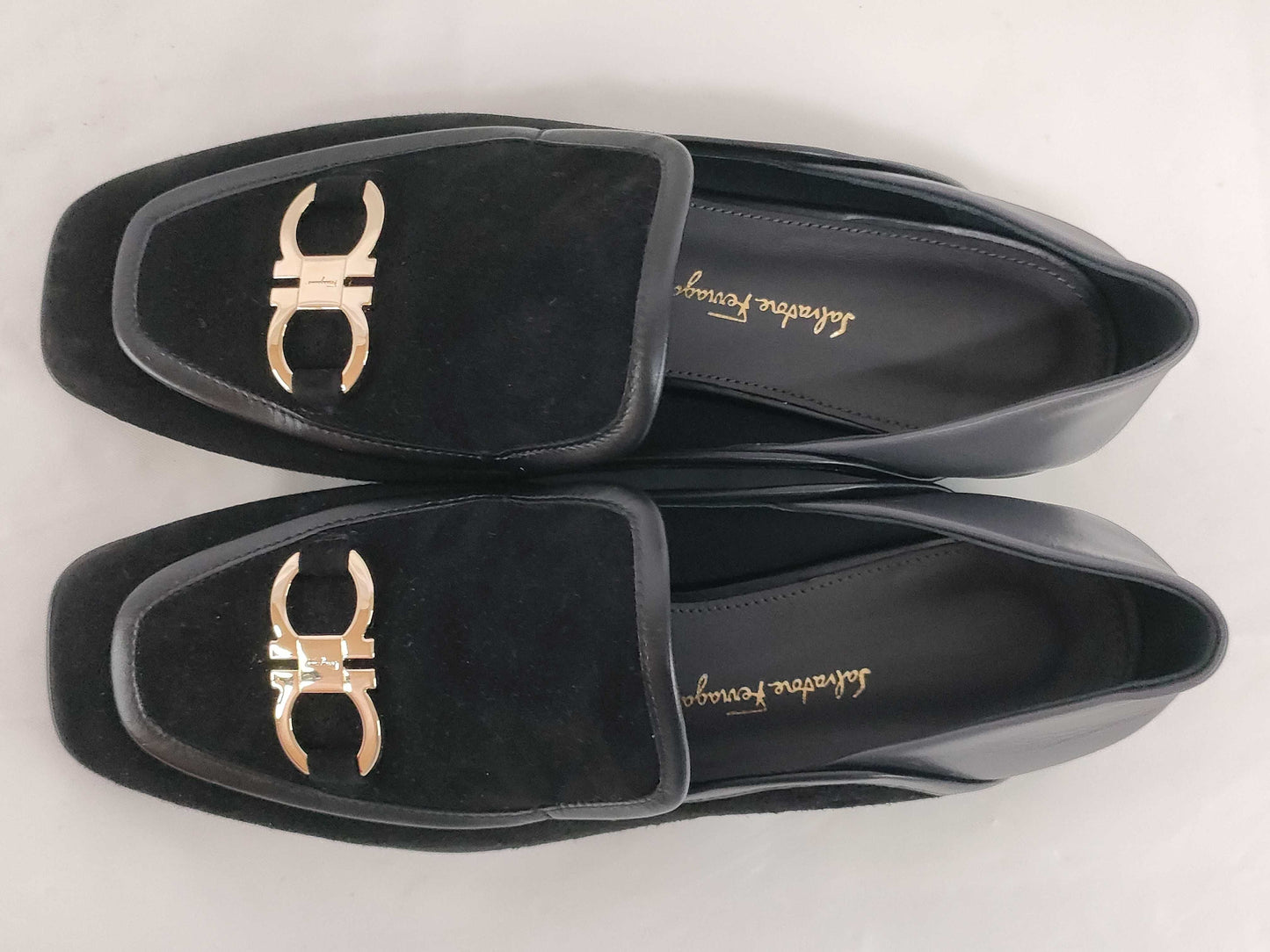 Salvatore Ferragamo Gancini suede loafers