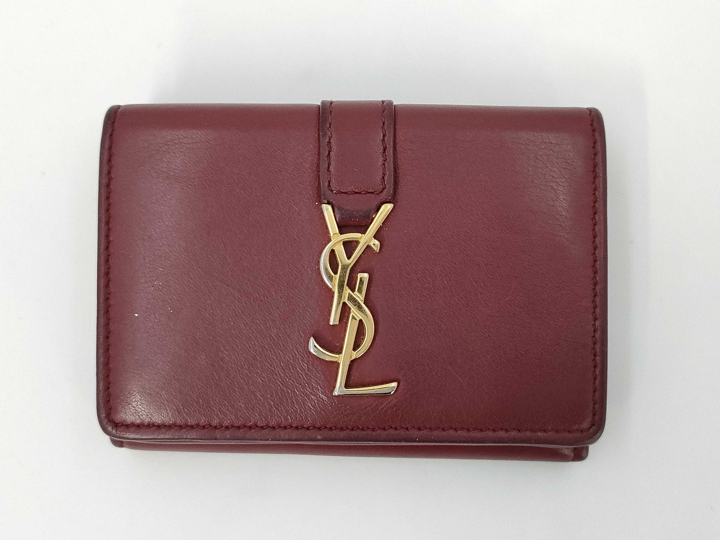 Yves Saint Laurent Tri-fold Wallet Red Wallet