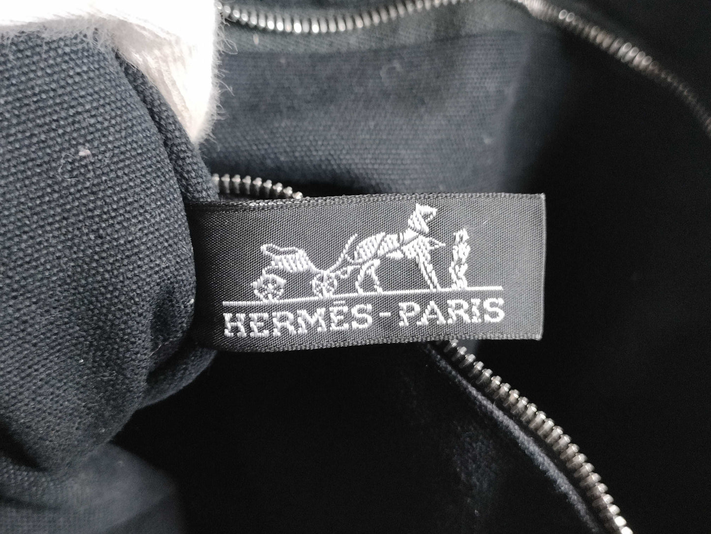 HERMES Foul Toe Canvas Handbag Tote Bag