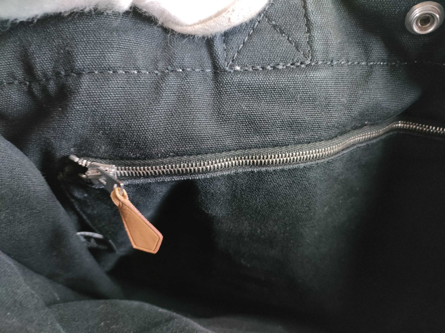 HERMES Foul Toe Canvas Handbag Tote Bag