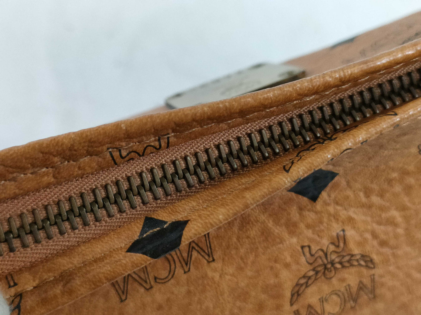 MCM Logogram Second Bag PVC Camel Second Bag