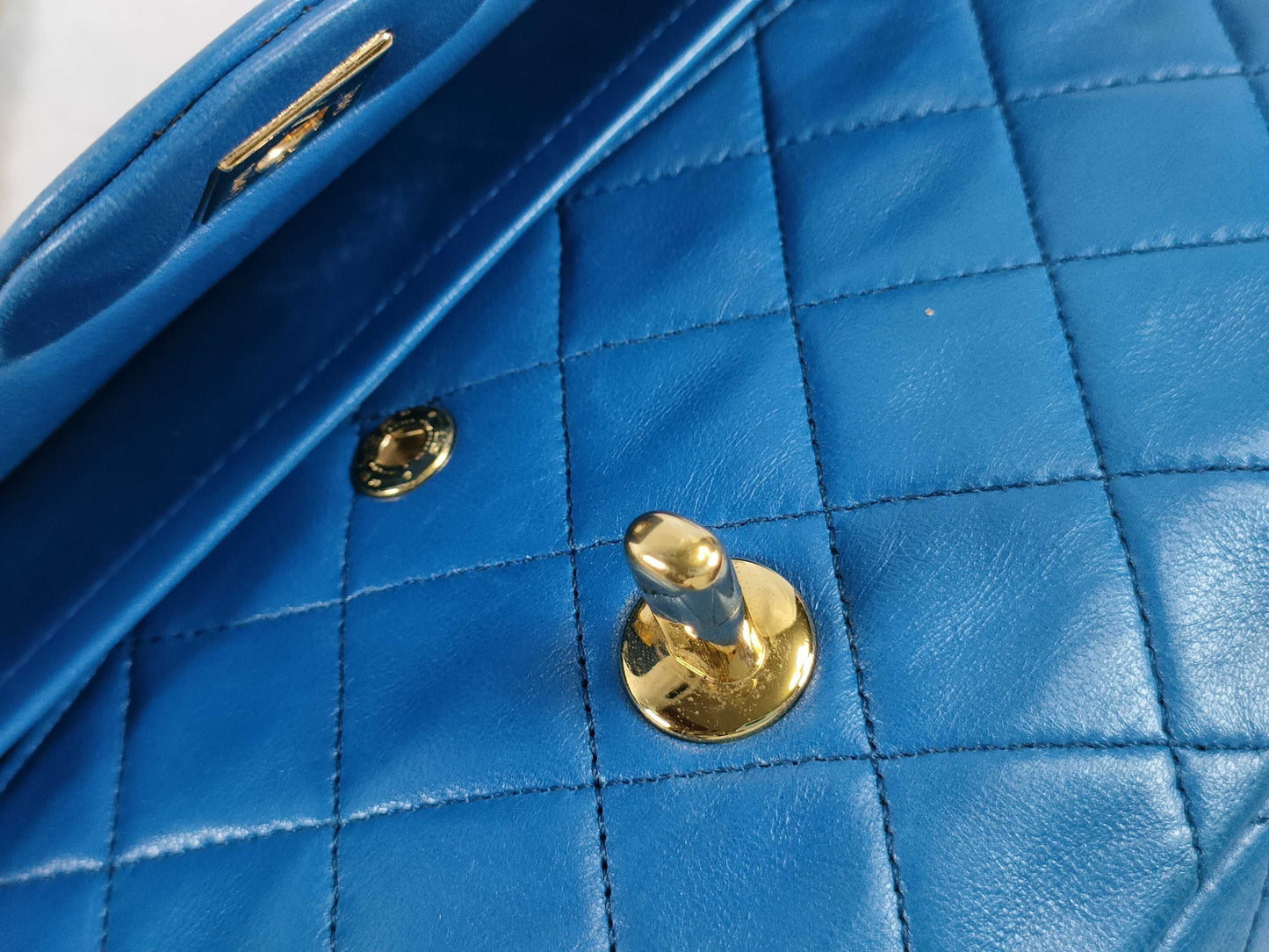 CHANEL Lambskin Double Flap Matelasse Shoulder Bag
