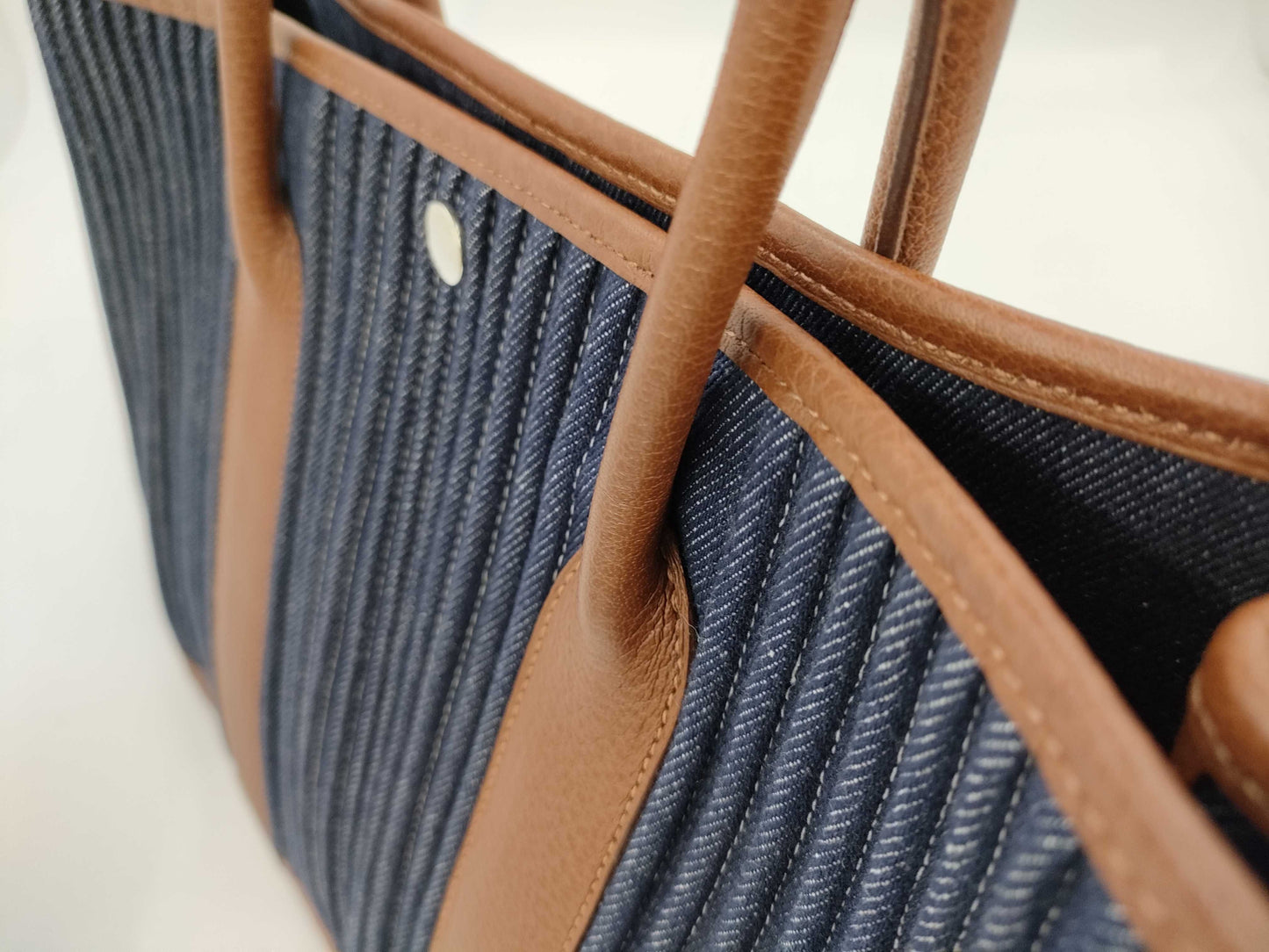 HERMES □L Garden Party Denim Handbag
