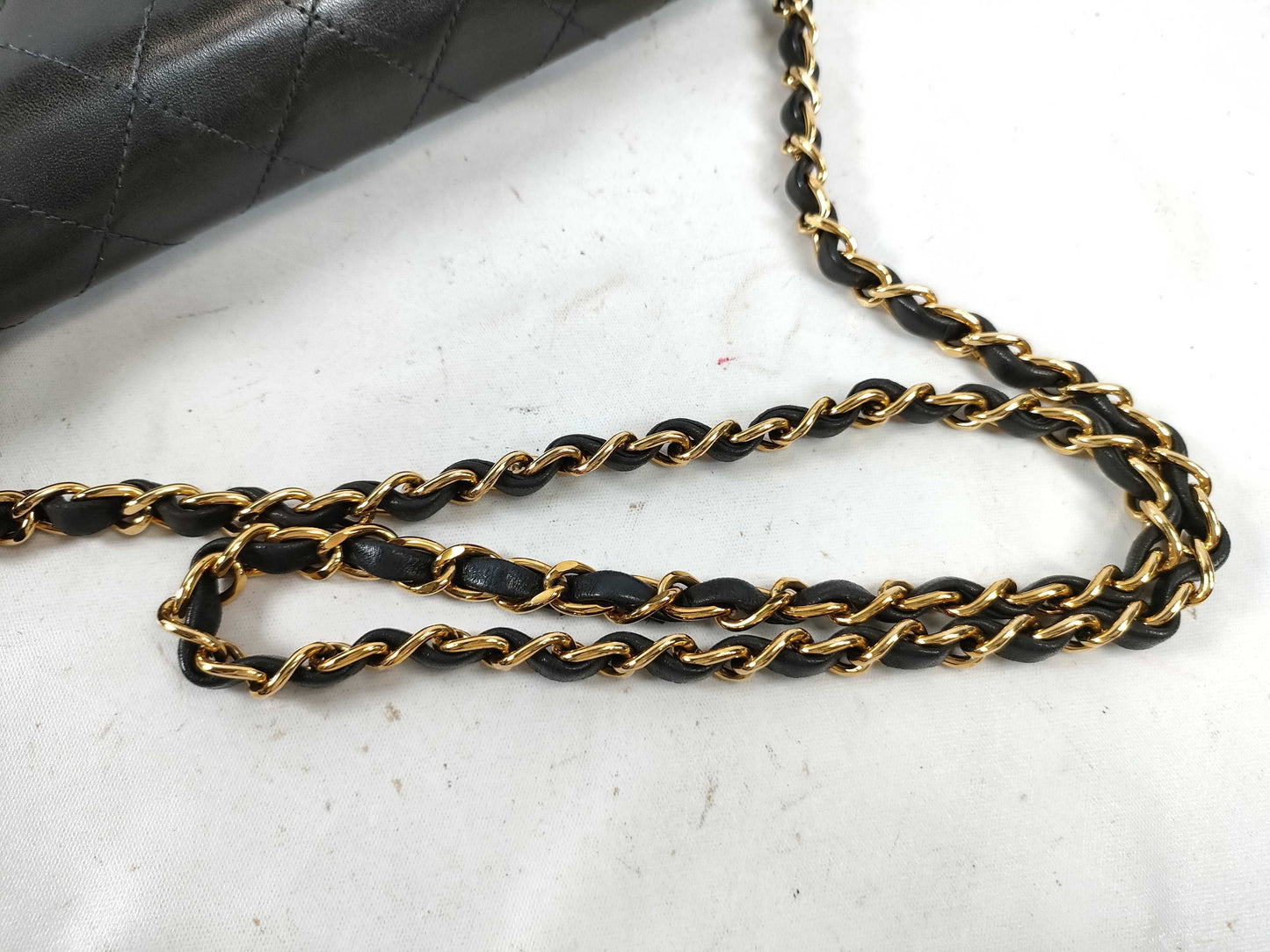 CHANEL Lambskin Push Lock Shoulder Bag