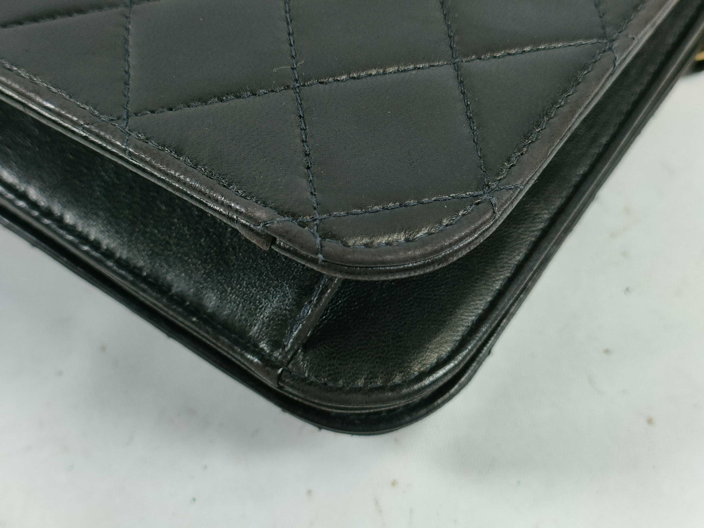 CHANEL Lambskin Push Lock Shoulder Bag