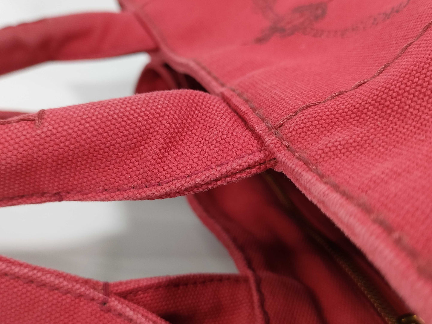 PRADA Canvas/Red/Strapless Tote Bag