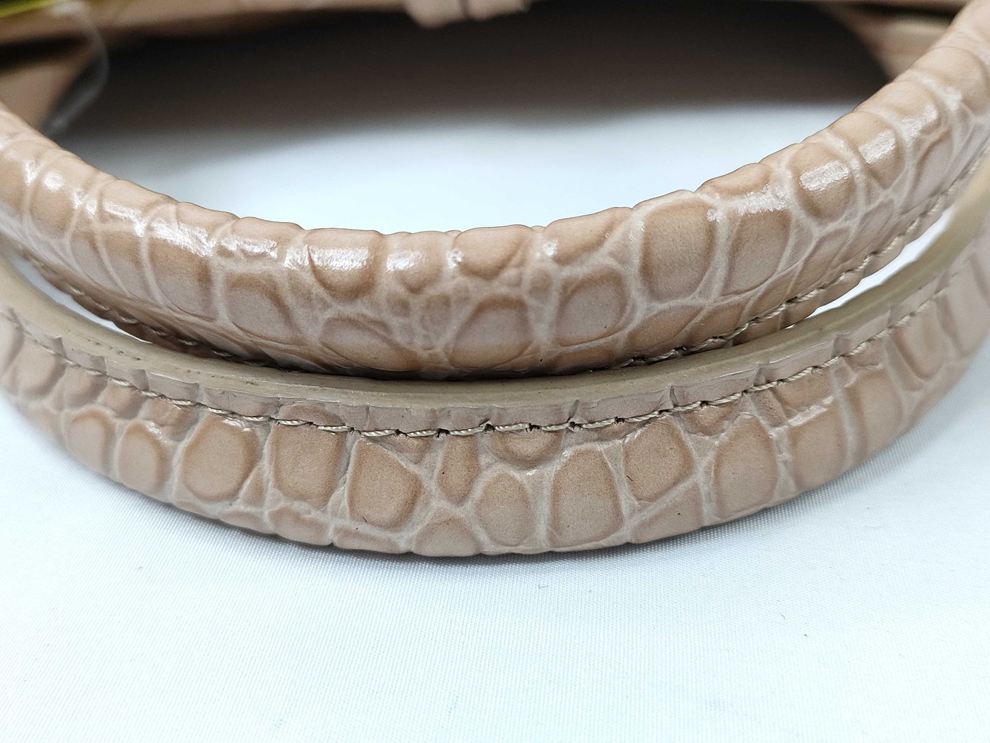 LONG CHAMP Embossed Hand Beige Handbag