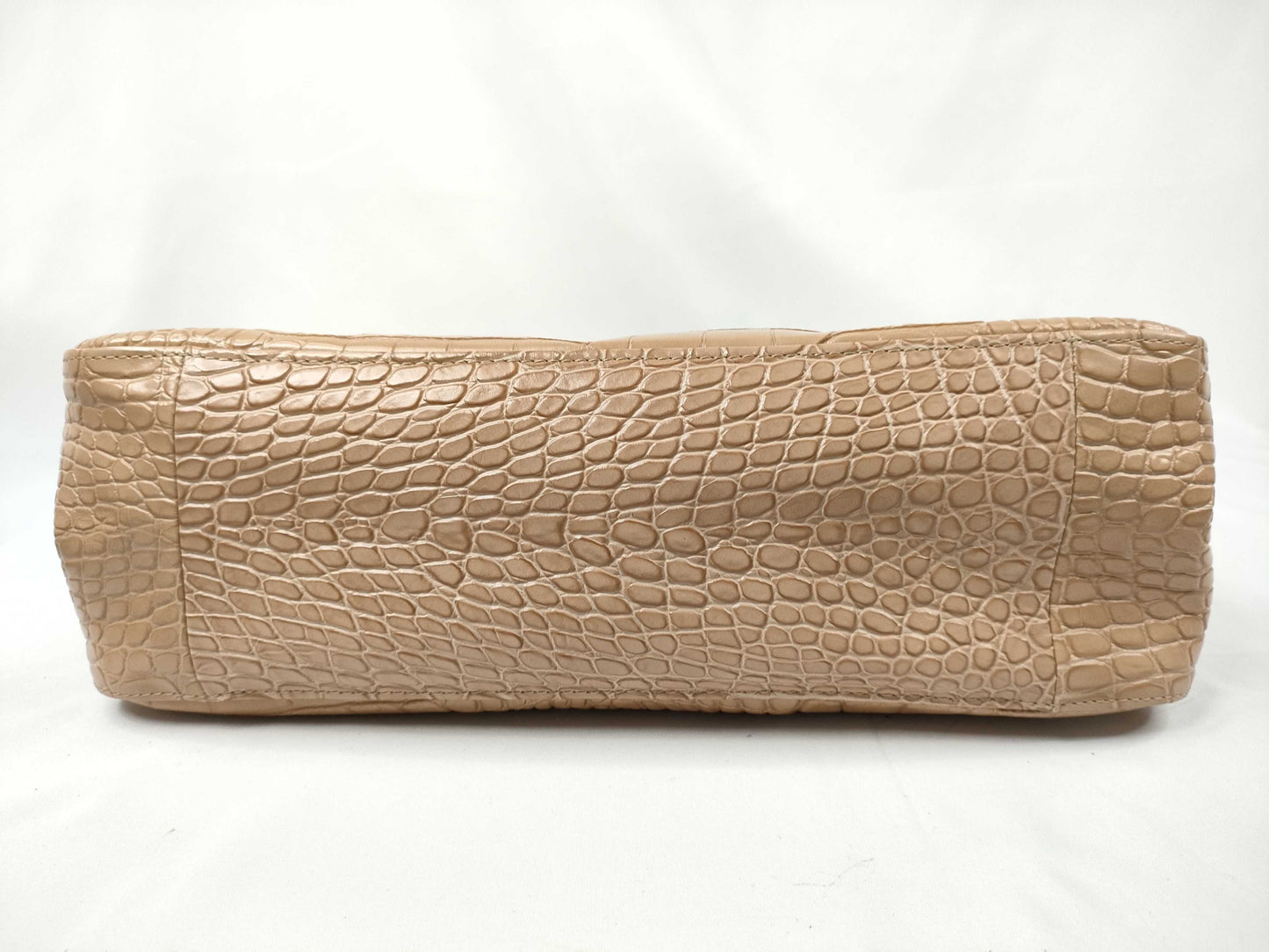 LONG CHAMP Embossed Hand Beige Handbag