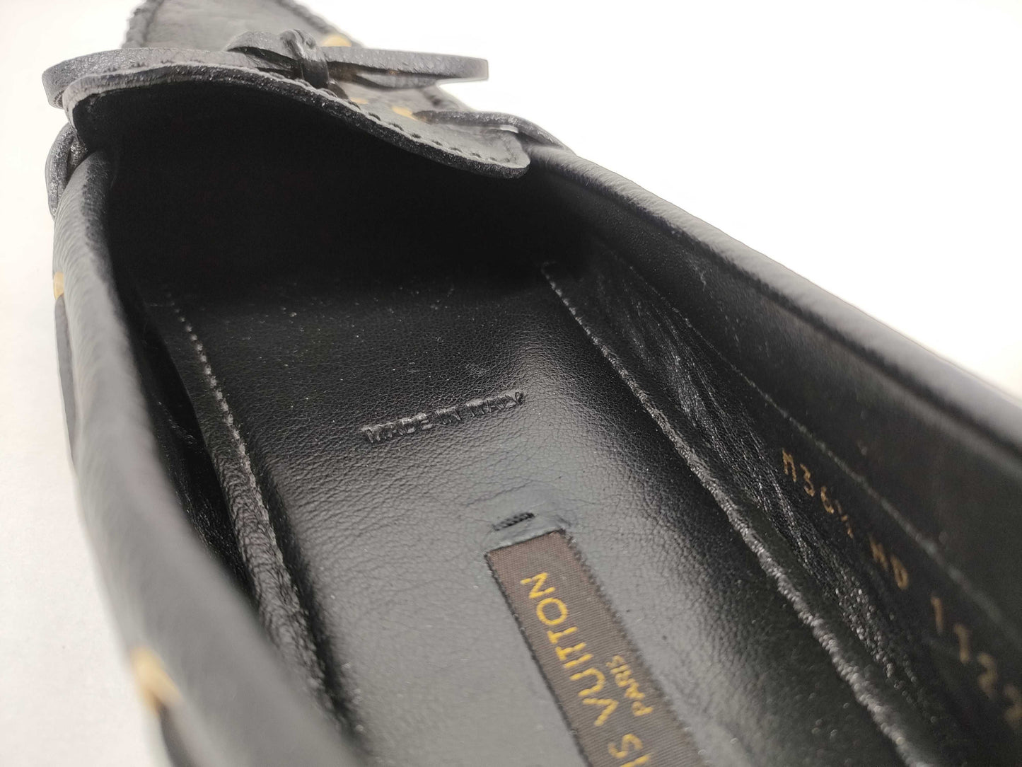LOUIS VUITTON logo loafers leather shoes loafers