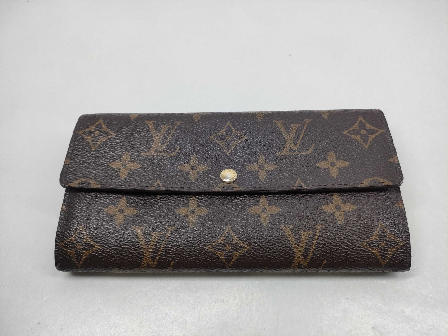 LOUIS VUITTON M60106 Monogram Portefeuille Sarah Leopard Print Pink Wallet/Initialized Wallet