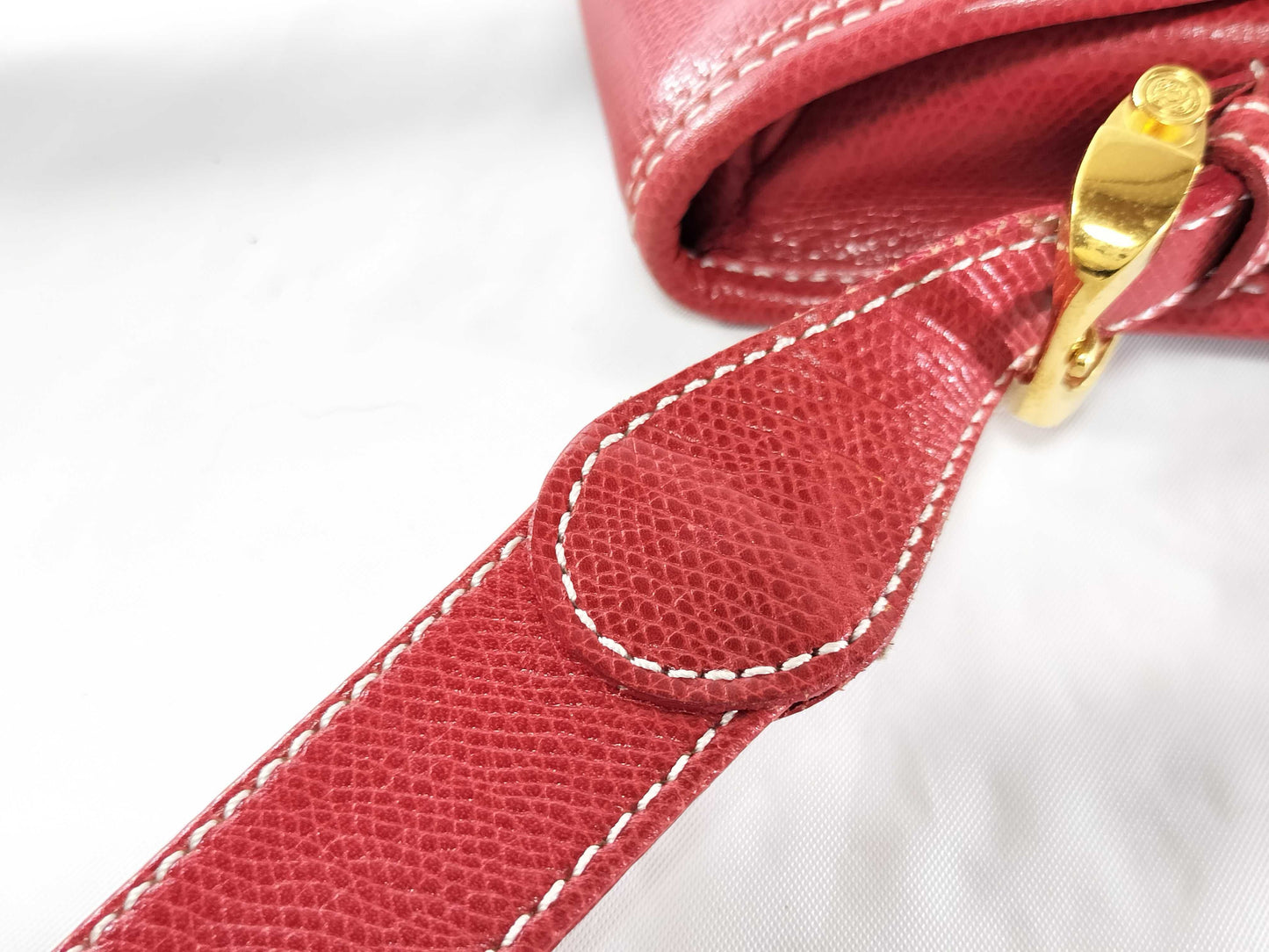 LOEWE Anagram Leather Shoulder Bag in Red