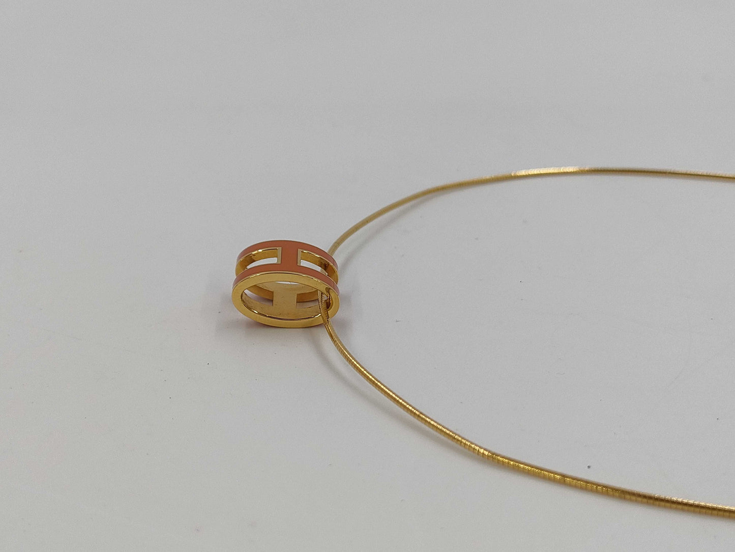 HERMES Pop Ash 925 Necklace Orange Necklace