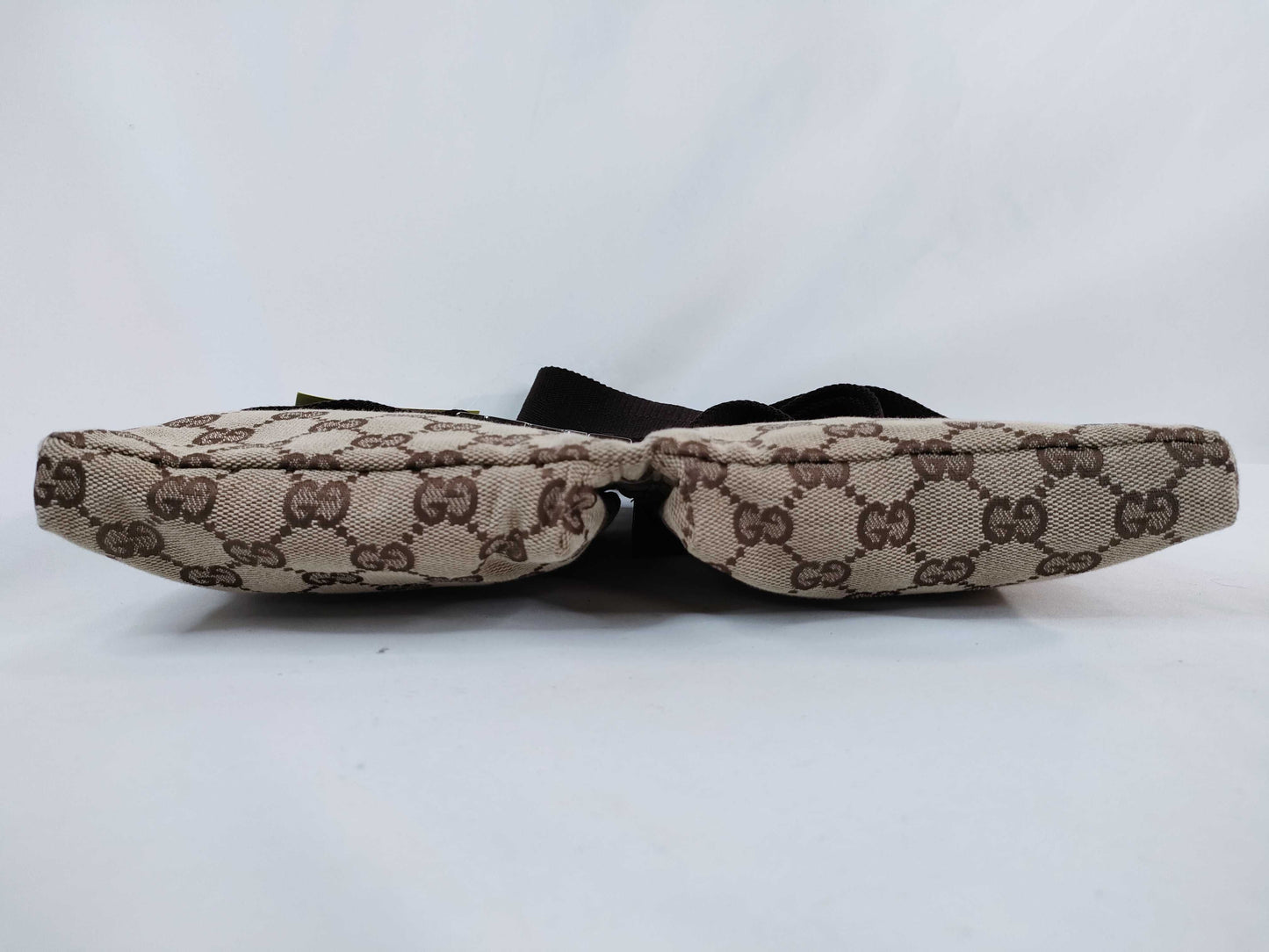 GUCCI GG Canvas Canvas and Leather Waist Pouch Beige 28566 Waist Bag